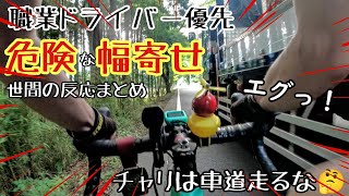 轢き逃げトラック危険な幅寄せ🚴ロードバイクは車道を走るな！自転車を敵視する職業ドライバーと世間に違和感を感じる世界のSNS勢