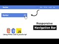 Responsive Navigation Bar With HTML CSS &  JavaScript