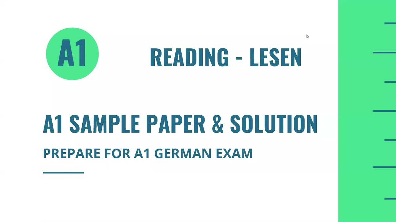 German A1 Exam Reading | A1 German Sample Papers | Exam Preparation And ...