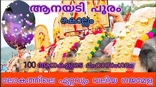 Anayadi Narasimhaswami Temple Kollam Pooram Mahotsavam2023. #kerala #temple #elephant #pooram #viral