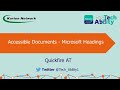Accessible Documents - Microsoft Headings