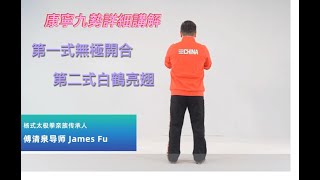 傅清泉老師詳細講解康寧九勢第一二式The first and second forms of  Hong Ning 9 forms tutorial class by Master James Fu