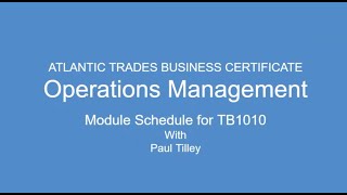 TB1010 - Overview of Operations Management