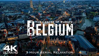 [4K] BELGIUM 🇧🇪 België Belgique 2024 | 3 HOUR Drone Aerial Relaxation Film Piano