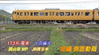 JR西日本　113系　地域色 岡山　４両編成WP　短編側面動画