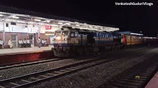 Announcement, Arrival \u0026 Departure Trains in Night at Kamareddy : Ajanta+Nagavali+Narsapur-Nagarsol