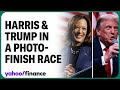 Betting markets show Trump, Harris race a coin flip