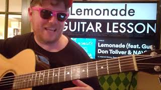 How To Play Lemonade Internet Money Gunna Don Toliver // easy guitar tutorial beginner lesson