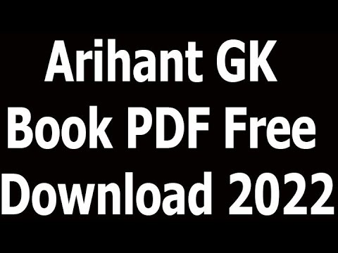 Arihant GK Book PDF Free Download 2022 - YouTube