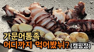 가문어 통족 어디까지 먹어봤뉘?(feat.캠핑요리)