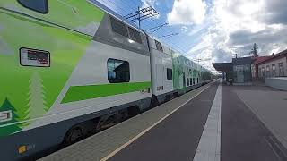 Intercity juna sr3 ic833.uusi vaunu. Seinäjoki-oulu. saapuu ja lähtee Ylivieskasta klo14:48-14:49