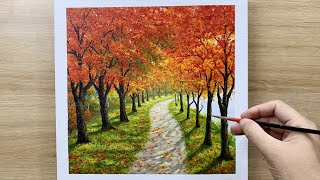 Daily Art #014 /  Acrylic / Autumn Sunlight Painting