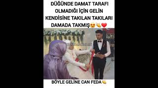 Düğünde Damat Tarafı Olmayınca Gelin Kendisine Takıları Damada Takmış😍👏