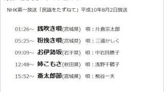 斎太郎節あれこれ(民謡をたずねて) 平成10.8.2放送