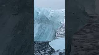 Black Beach and Icebergs