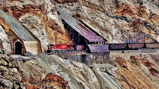 Massive CPKC Unit Trains Thru Slide Sheds \u0026 Tunnels In The Dangerous Thompson Canyon