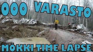 Mökki timelapse, osa 000: Varaston pohjatyöt ja Ruukki Classic kattopeltien asennus