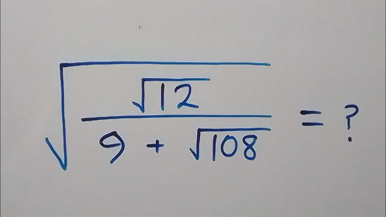 Math Olympiad Nice Square Root Simplification Youtube