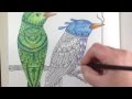 Dagdrömmar/daydreams - coloring a blue bird - part 1 - realtime coloring