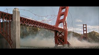 Battle in Outer Space (1959) | Golden Gate Bridge destruction scene