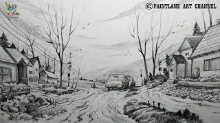 How to Draw A Beautiful Scenery with Pencil | Pencil Shading | Step by Step