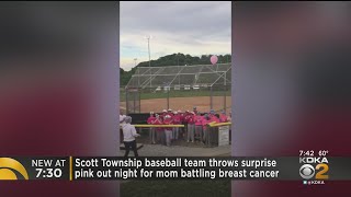 Scott Township Baseball Team Throws Surprise Pink Out Night For Mom Battling Breast Cancer