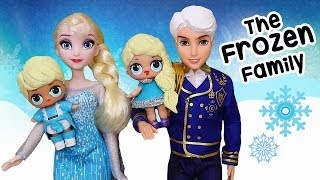 FROZEN ELSA Barbie Family with Custom Dolls! Toys and Dolls Family Fun for Kids | Sniffycat