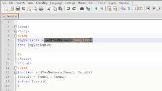 PHP Tutorial Video 9: More on PHP functions, return statements.