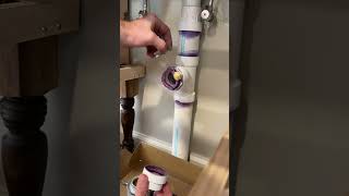 Part 6: connecting the Sink Drain and P-Trap to our Custom Wood Vanity #bathroomrenovation