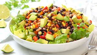 Mexican Bean Salad | Protein Packed 10 Minute Meal Prep Recipe