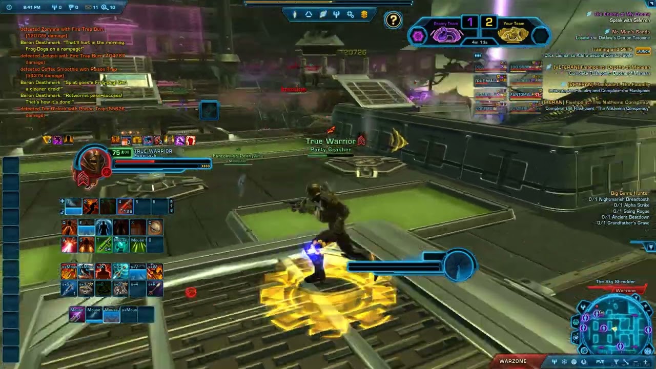 SWTOR PvP Midbie Advanced Prototype Powertech - Quesh Huttball - YouTube