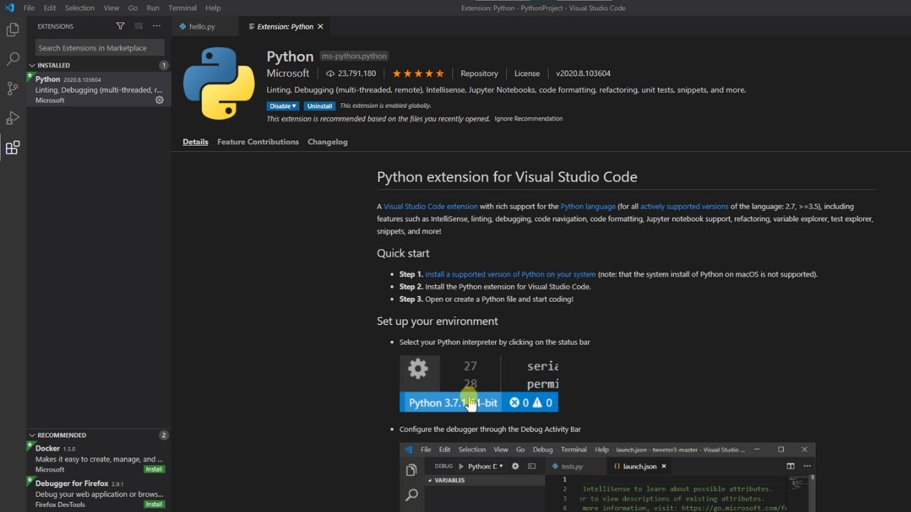 How To Set Up Visual Studio Code For Python On Windows 10 - YouTube