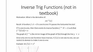 Inverse trig functions