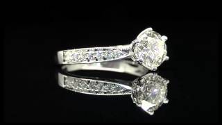 1 1/2 CTW Antique Vintage Round Cut Diamond 6-Prong Engagement Ring in 14K White Gold