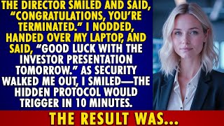 Fired by the DIRECTOR, I smiled—my hidden PROTOCOL would crash the INVESTOR demo in 10 MINUTES.