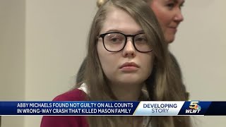 Woman accused of driving wrong way, killing Mason family found not guilty on all charges