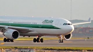 Alitalia Airbus A330-200 [EI-EJL] Sunset Landing in Boston Logan Airport