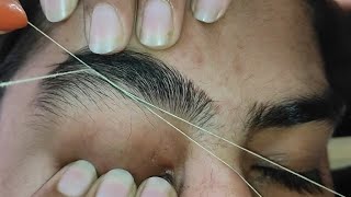 Thick to thin eyebrow/ Perfect shape of eyebrow threading tutorial/ Eyebrow transformation