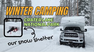 Winter Camping - Building a Snow Shelter in Crater Lake National Park