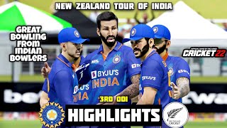 INDIA vs NEW ZEALAND - 3rd ODI Match Highlights | New Zealand Tour of India |Cricket22 Gameplay