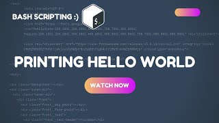 Bash | Shell Scripting | Printing Hello World