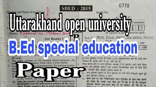 UOU : Special B.Ed entrance : paper