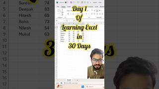 Day 1 | Excel Learning #exceltips #excel #exceltricks #shortvideo #shorts #exceltutorial