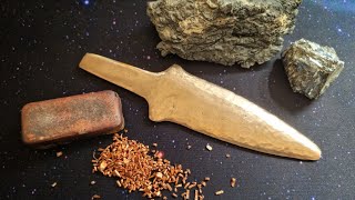 Casting a dagger from fahlore copper, arsenical bronze