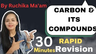 Carbon & its Compounds in 30 Minutes 🔥 l Class 10th l Rapid Revision l Ruchika Sukhani l