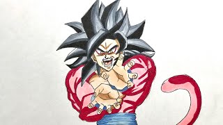 ドラゴンボール　超サイヤ人4 悟空　描いてみた　DRAGON BALL super saiyan 4 goku drawing