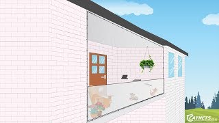 Balcony D.I.Y. Cat Netting Enclosure Animation | Catnets.com.au