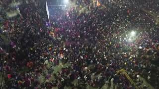 Drone footage shows millions of devotees arriving for holy dip in mahakumbha