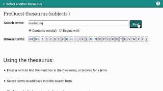 ProQuest Thesaurus