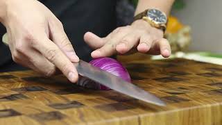 Sukenari Hap40 240mm Gyuto vs Red Onion